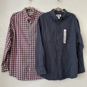 Duluth Free Swinging Flannel Cotton Shirt + Plaid Button Down Mens Medium
